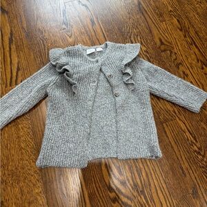 Zara baby girl gray cardigan sweater
